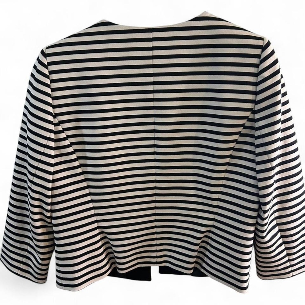 Tahari black &‎ tan striped jacket - Picture 2 of 3